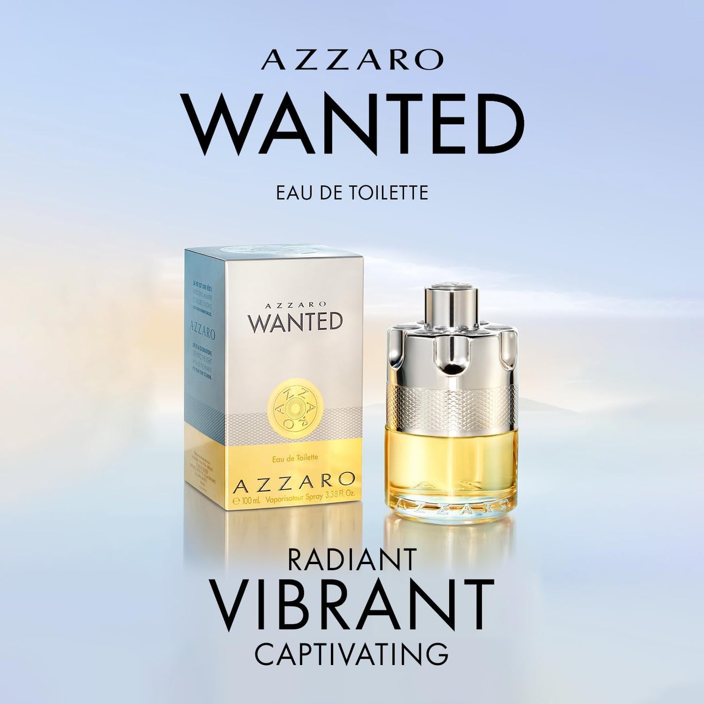Azzaro Wanted Eau de Toilette for Men – Fresh & Spicy Scent – 3.4 oz (100 ml)
